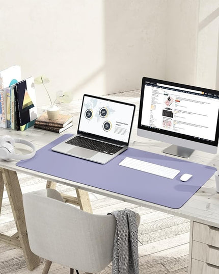 YSAGi Non-Slip Leather Desk Pad L Size, Waterproof Laptop Computer Desk Keyboard Mat, Table Protector Blotter Mat, Large Mouse Pad for Office/Work/Home/Decor(Lavender, 35.4" x 17")