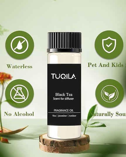 Waterless Essential Oil 20ml, Black Tea Scent with Bergamot, Jasmine, Lily of The Valley& Oak Moss, Fragrance Oil for Waterless Diffusers, Home Hotel, Office and car Aroma Scent Oil