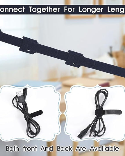 200PCS Reusable Cable Ties Wire Ties Cord Organizer Cable Organizer Adjustable Cable Management Black 4+6+8+10 inch