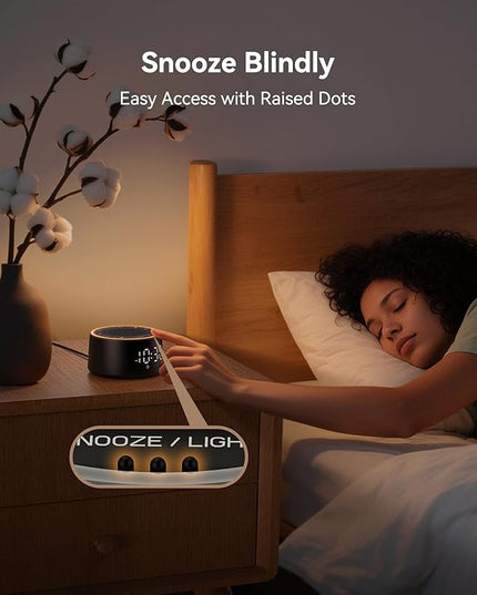 Dreamegg Sound Machine for Sleep - D1 Nova White Noise Sound Machine for Baby Adult with Alarm Clock, Soothing Sounds, Dimmable, White Noise Alarm Clocks for Bedrooms Heavy Sleepers Travel, Black