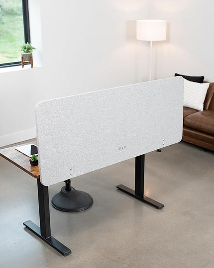 VIVO Clamp-on/Screw-on 60 x 24 inch Privacy Panel, Sound Absorbing Cubicle Desk Divider, Acoustic Partition, Gray, PP-1-V060G
