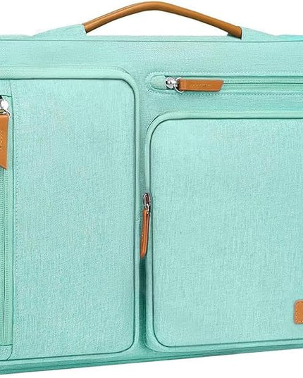 MOSISO 360 Protective Laptop Case 13.3 inch, 13-13.3 inch Laptop Sleeve Compatible with MacBook Air/Pro 13 / Pro 14,HP Dell Acer ASUS,Side Open Carrying Case with 4 Zipper Pockets&Handle, Aqua Green