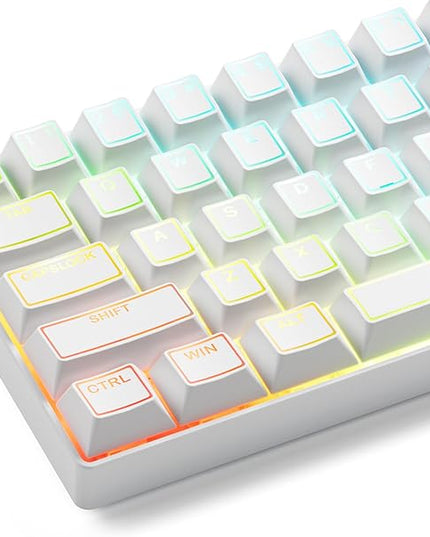 XVX White Shine Through Keycaps, Doubleshot PBT Keycap Set Cherry Profile, 142 Keys Keyboard Keycaps, Universal Compatiability with 60% 65% 75% 80% 100% Mechanical Keyboard with MX Switches