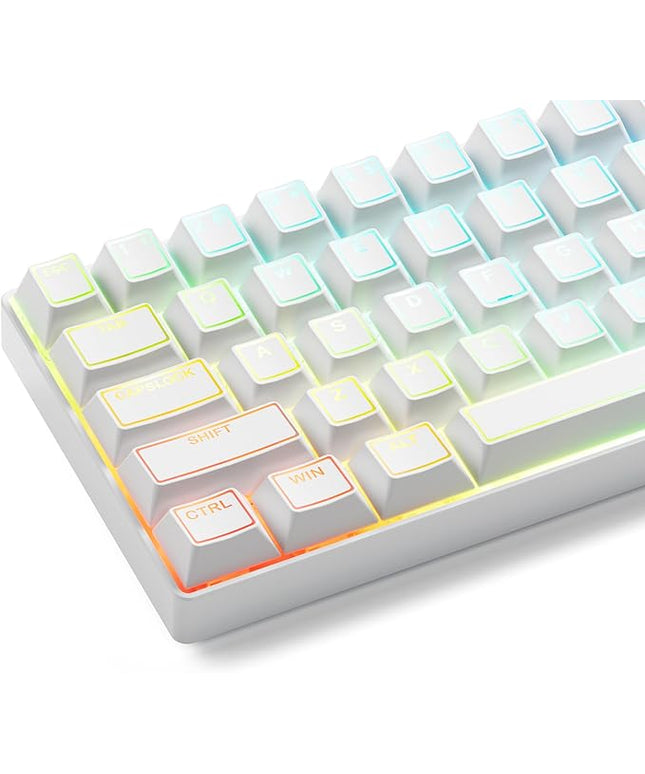 XVX White Shine Through Keycaps, Doubleshot PBT Keycap Set Cherry Profile, 142 Keys Keyboard Keycaps, Universal Compatiability with 60% 65% 75% 80% 100% Mechanical Keyboard with MX Switches