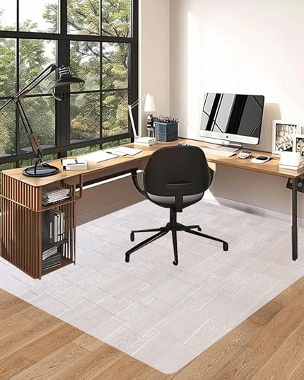 Chair Mat for Hardwood Floor, 75x60 inches Floor Mat Protector for Office Chair, Desk, Home, Frosted Pattern Rectangle Floors Protector