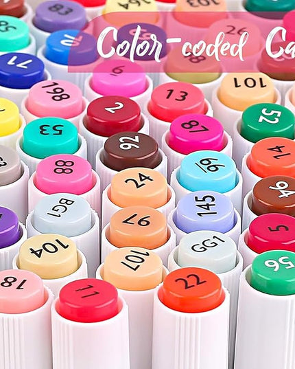 Taotree Alcohol Markers 101 Colors Dual Tips Art Markers Sketch Pens Set, Art Supplies Kit, Drawing Pens Set for Adult Coloring Books Christmas Gifts for for Artist Drawing, Painting, Sketching