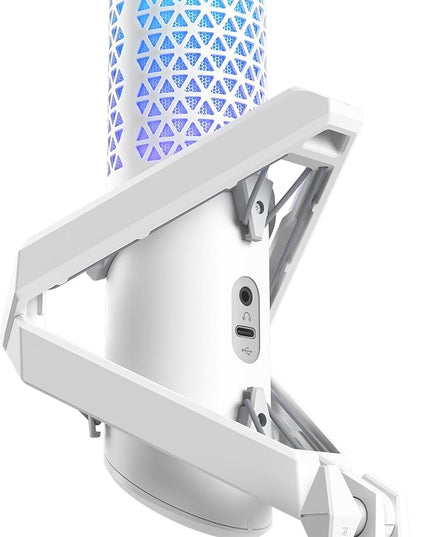 ASUS ROG Carnyx USB Gaming Microphone (25mm Condenser Capsule, 192kHz/24-bit, Cardioid, high-Pass Filter, Built-in pop Filter, Metal Shock Mount, one-Touch Mute, Aura Sync RGB)- Moonlight White