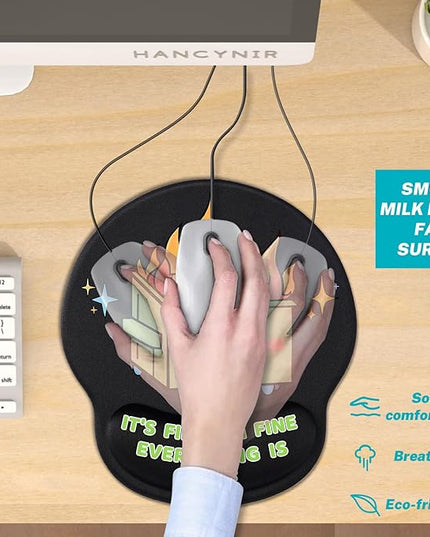 Ergonomic Mouse Pad with Wrist Support, Dumpster on Fire Gel Mouse Pads Wrist Rest for Desk, Cute Funny Comfortable Computer Mousepad for Gaming Laptop Work Home Accessories Office Supplies Decor