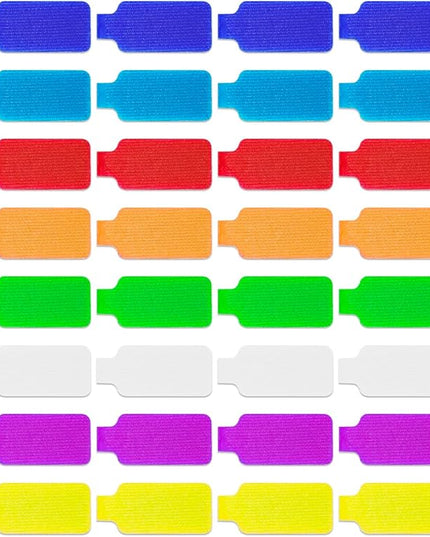 32 PCS Multi-Color Write On Cord Labels, Wire Tags for Electronics, Computers Cable Management and Identification, Assorted Colors, 1.77" x 0.78"