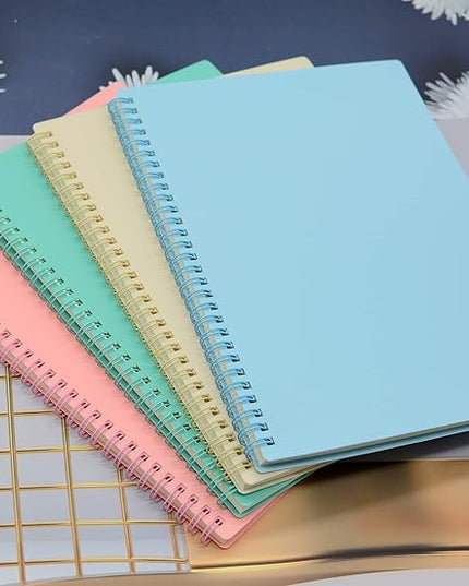 Yansanido Spiral Notebook, 8 Pcs 10.5 Inch x 7.45 Inch B5 Thick Plastic Hardcover 7mm College Ruled 8 Color 80 Sheets -160 Pages Journals for Study, Work, Travel and Notes (B5, 8 Pcs 8 Color)