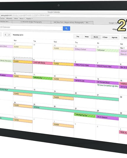 27 inches Touchscreen Digital Calendar & Wall Planners, Smart Whiteboard Calendar for Chore Chart & Work Schedule, Built in Speakers and Camera, Include Wall Mount & Desk Stand