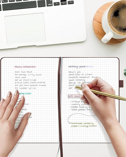 &And Per Se Lined Journal Notebook, 160 Pages, A5 5.7 x 8 inches College Ruled Thick Paper Notebook Journals for Writing, Hardcover Notebooks for Women Men Office School (1 Pack, Chocolate)