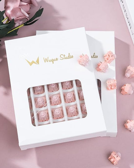 WS BigLucky Keyboard Switches Clicky: 5 Pins 40gf Pre-Lubed Mechanical Keyboard Clicky Switches for Mechanical Gaming Key Board 35Pcs (Pink)
