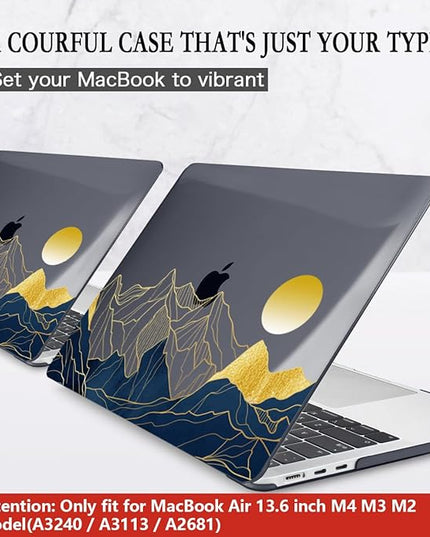 CISSOOK Compatible with MacBook Air 13.6 Inch Case A3240 A3113 A2681, Laptop Hard Shell Mountain Sunshine Cover with Keyboard Cover for MacBook Air 13 M2 M3 M4 Release 2022 2024 2025