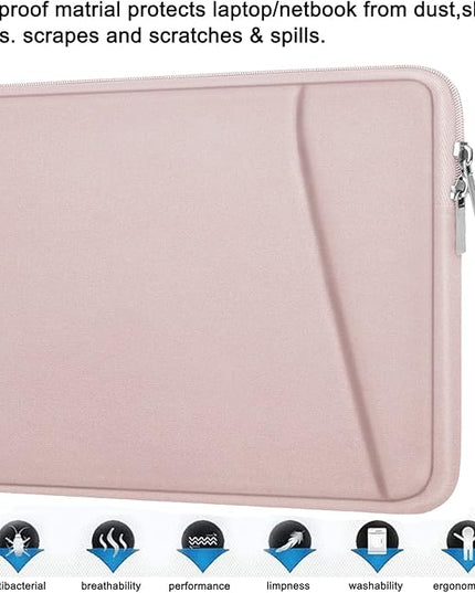Laptop case 15.6 inch, Durable Briefcase Shockproof Protective Cover, Handbags Portable Laptop Bag for 15.6 inch HP Dell Asus Lenovo Notebook Computer Sleeve with Front Pocket, Pink