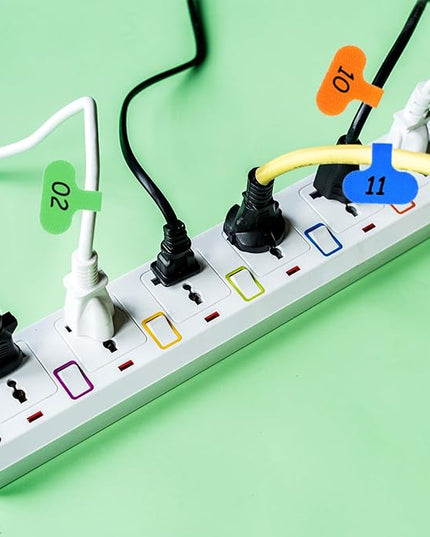 30 Pcs Multi Color Cable Labels, 6 Colors Write On Wire Labels Cord Label for Electronic Cable Management Writable Cord Tag Self-Adhesive Nylon Wrap-It Cables Label for Computers Cables Identification
