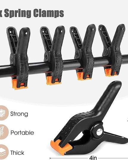 8x5ft T-Shape Backdrop Stand, Adjustable Background Support Stand Kit, Portable Photo Banner Holder with 6 Spring Clamps, Sandbag, Carry Bag for Party, Wedding, Photography and Decoration