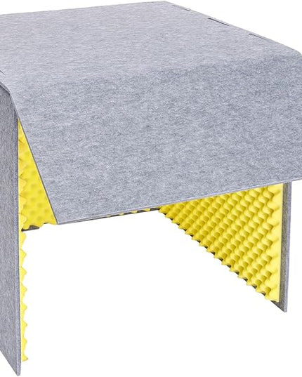 Desktop Soundproof Cover, Portable Vocal Recording Booth Isolation Booth Small Music Recording Studio Vocal Sound Absorbing Shield Sound Proof Foam Panels for Offices,Home,Recording Studios (Yellow)