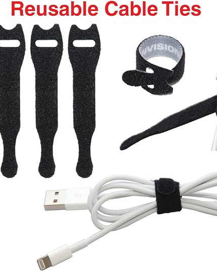 Heaviest Cable Organizer on The Market! Compact and Weighted Desktop Cord Holder and Cable Organizer, Eco-Friendly Silicone, No Bad Smell, Bundled with 4 Reusable Cable Ties! (Blue)