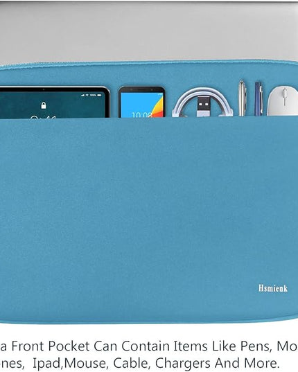 Laptop Sleeve Bag, 15.6 inch Computer Case Shockproof Protective Notebook Case with Accessory Pocket, Briefcase Carrying Laptop Sleeve for 15.6" HP, ASUS, Dell, Lenovo, Acer -Sky Blue