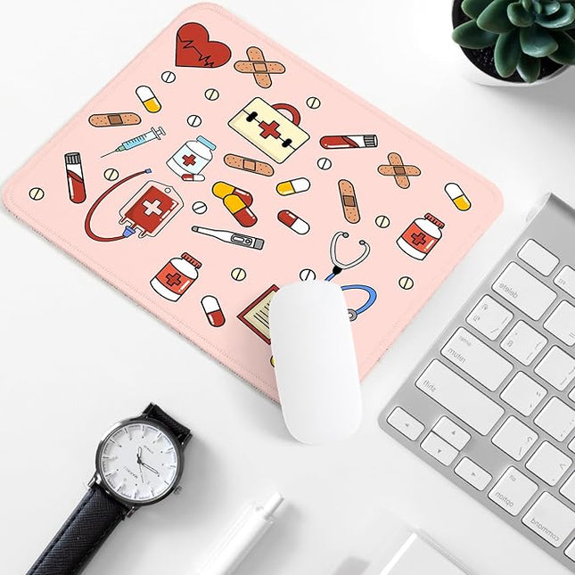 Nurse Square Mouse Pad,Non-Slip Rubber Base Mouse Pad,Home Office Decoration Desktop Accessory,Laptop Mouse Pad for Office Laptops,9.4x7.8x0.12inch.