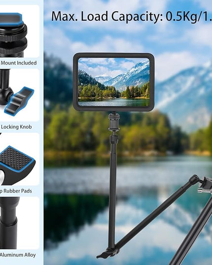 UTEBIT 22 Inch Magic Arm Camera Mount with Super Clamp 1/4" & 3/8" Screw Hole for Desk Rig Flashlight Monitor