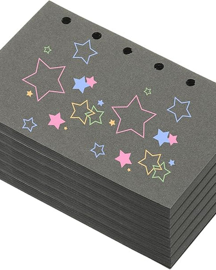 PATIKIL Colored Loose Leaf Paper, 5" x 3.2"(A7) 300 Sheets 6 Holes Punched 150GSM Blank Binder Refill Paper Supplies for Office Note Taking Teacher Planner Journal Notebook, Dark Gray