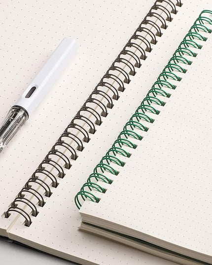 EMSHOI Dotted Journal Spiral Notebook 7.48" x 10.15" - 2 Pack 320 Pages 100gsm Thick Paper, B5 Dot Grid Notebook, Plastic Hardcover Journals for Writing Drawing Women Men Work School Supplies