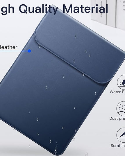 JETech Slim Laptop Sleeve for MacBook Pro 14-Inch(M5/M4/M3/M2/M1, 2021-2025), PU Leather Case with Magnetic Closure (Navy)