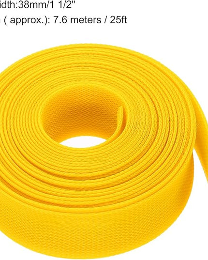 uxcell Expandable Sleeving, 1 1/2-inch 25ft Cable Sleeve, Yellow