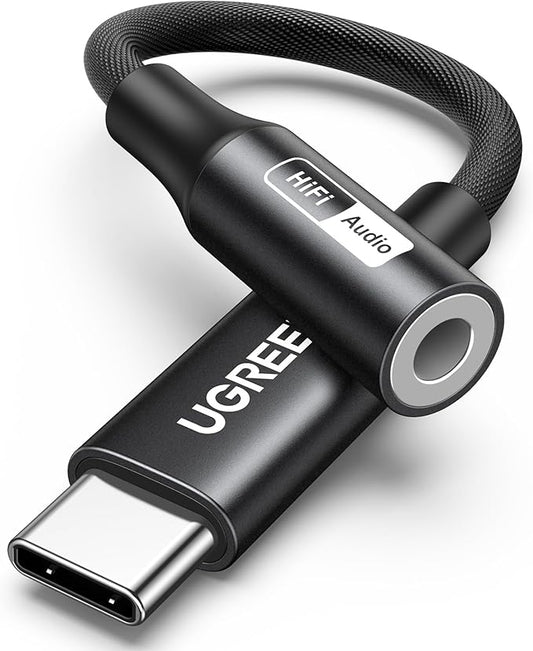 UGREEN USB C to 3.5mm Audio Adapter, Hi-Res 32bit/384KHz USB C to Aux Dongle HiFi Headphone Jack Cable Cord Compatible with iPhone 17 16 15 Pro Max, Samsung Galaxy S25 Ultra, Pixel 9, iPad Air Mini