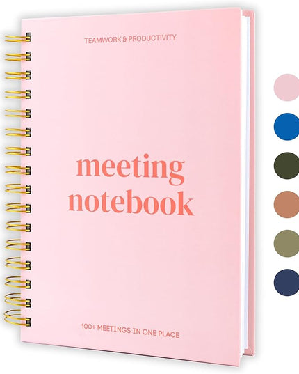 Lamare Meeting Notebook for Work Organization – Perfect Work Notebook for Note Taking & Meeting Planner for Productivity