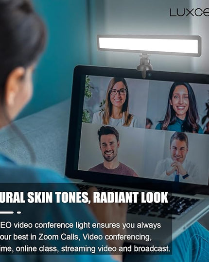 luxceo Video Conference Lighting, Zoom Light for Remote Working, Webcam Lighting for Laptop, Zoom Calls, Live Streaming, Online Class, Self Broadcasting, Video Conference Light Kit for Zoom Meeting