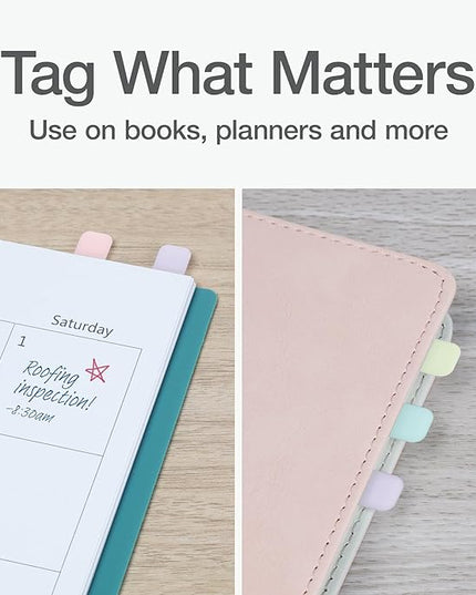 Redi-Tag Write-On Tabs, Permanent Adhesive Index Tabs, Assorted Pastel Colors: Pink, Purple, Blue, Teal, Green, 1" x 7/16", 390 Pack (1009307)