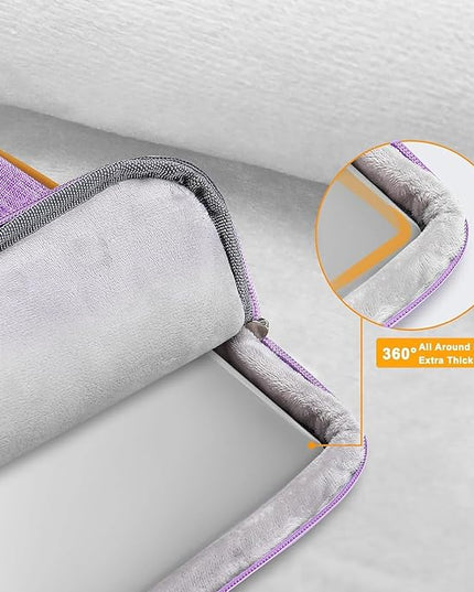 MOSISO 360 Protective Laptop Case 13.3 inch, 13-13.3 inch Laptop Sleeve Compatible with MacBook Air/Pro 13 / Pro 14,HP Dell Acer ASUS,Side Open Carrying Case with 4 Zipper Pockets&Handle, Lilac