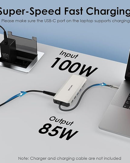 WAVLINK USB C Laptop Docking Station Dual Monitor for Dell/Lenovo/HP/XPS, USB-C Hub Multiport Adapter Dongle Dock with 2 HDMI, DisplayPort, Ethernet Hub, 85W Power Delivery, SD Card Reader, Audio
