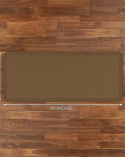 NewLife by GelPro Anti-Fatigue Designer Comfort Kitchen Floor Mat, 20" x48”, Grasscloth Khaki Stain Resistant Surface with 3/4” Thick Ergo-Foam Core for Health and Wellness