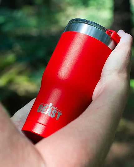 Beast 20 oz Tumbler Stainless Steel Vacuum Insulated Coffee Ice Cup Double Wall Travel Flask (Ladybug Red)