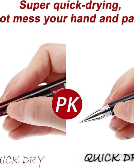 Frienda 12 Pieces Rolling Ball Pens 0.5 mm Japanese Quick Drying Fine Point Pens Liquid Ink Smooth Writing for Office Student Back to School Supplies(Chic Colors)