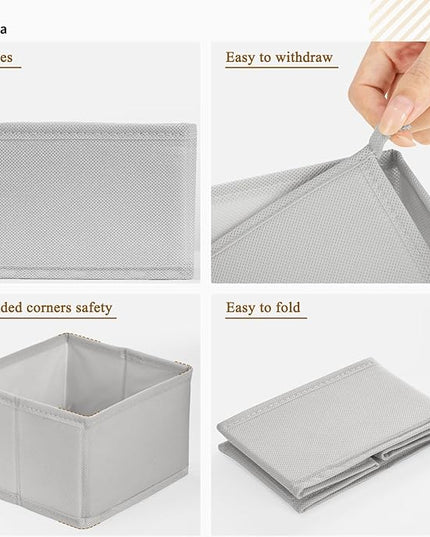 Criusia 15 Pack Drawer Organizer for Clothes, Foldable Dresser Dividers with 3 Sizes, Fabric Storage Bins – Gray