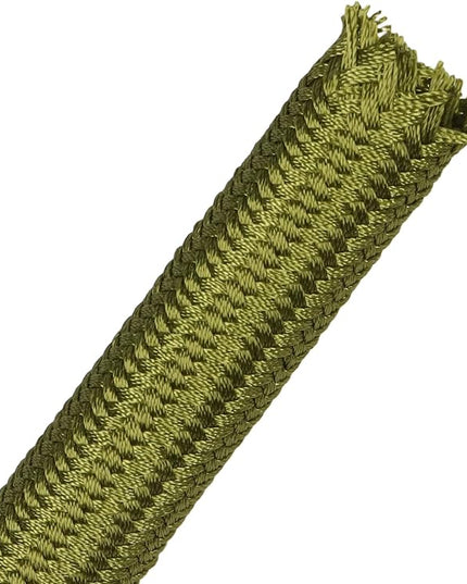 YOUBO Polyamide Braided Sleeving, 33ft Expandable Wire Loom Abrasion Resistant Split Cable Sleeve for Automotive Harness, Computer Case & Cable Management (Army Green, 25mm（1"）)