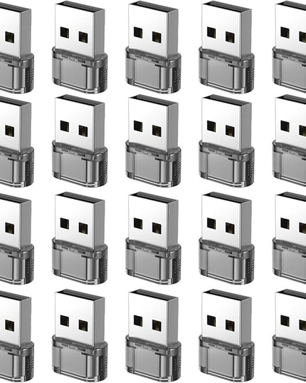 20 Packs USB-A to USB-C Adapter, USBC Female to A Male OTG Charger, USB to USBC Converter for iPhone 15 Plus Pro Max/Apple Watch Ultra iWatch/AirPods/iPad Air/Car/Galaxy S24 S23 S22 Ultra