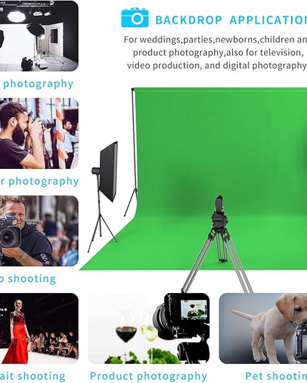 ISSUNTEX 10X10 ft/3X3 Meters Background Photo Backdrop, Photo Studio, Collapsible High Density Screen for Video Photography and Television-Green