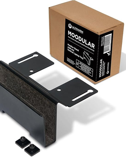 Moodular Add-ons Vertical Laptop Tray [Accessory Only - Requires Moodular Wooden Monitor Stand Slide Rails for Use] Black MSA-VLT