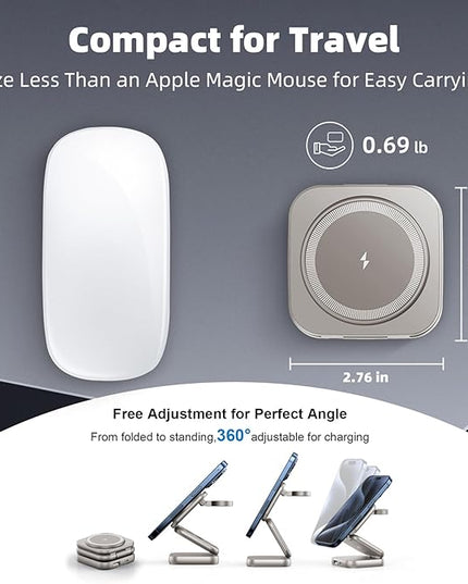 5-in-1 Wireless Charger for MagSafe, AC ISLAND Portable Travel Charging Station, 35W Max Fast Foldable Magnetic Stand, Evolved for iPhone 17-12 & Air Series, Apple Watch, AirPods (with 35W Adapter)