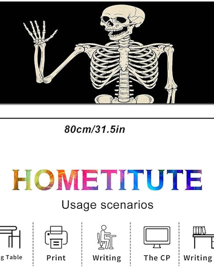 Mouse Pad Gaming Mousepad 31.5 x 11.8 Inch Large Keyboard Desktop Mat Diatomite XL Mouse Pad for Home and Office Desk Accessories with Cartoon Skeleton Line Art Design