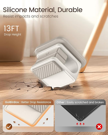 6 Pack Magnetic Cable Clips, Glow in The Dark Cable Holders, GolbinBox Cord Organizer with Shockproof Silicone, Fits up to 8mm Adhesive Cord Clips for Desk, Wall, Nightstand, Car, Home, Office, Stone