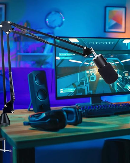 YOUSHARES Razer Seiren X Wall Mount Boom Arm - Wall Mount Microphone Holder for Razer Seiren X Mic, Vertical Surface Mount and Freely Swiveling Metal Wall Mount Clip Suitable for Saves the Desk Space