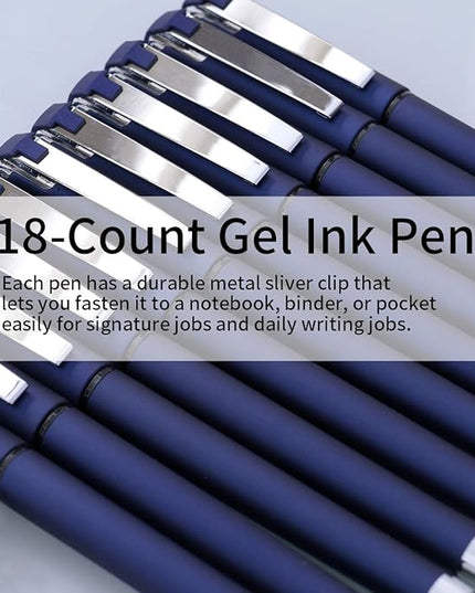 MiSiBao 0.7mm Black Ink Gel Ink Rollerball Pens 2 in 1 Medium Point Pens with Stylus Work Pen Smooth Writing for Office Black gel pen (18pack-Black Ink)
