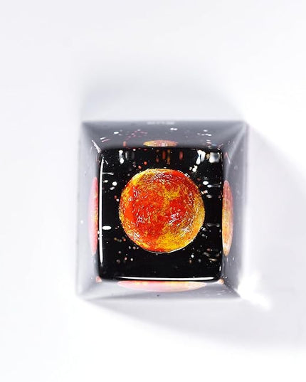 Sun Planet Artisan Keycap R1 SA Profile 1U ESC Custom Solar System Planets Keycaps Handmade Resin Gaming Galaxy Key Cap Cherry MX Switch Compatible Mechanical Keyboard Space Lover Gift